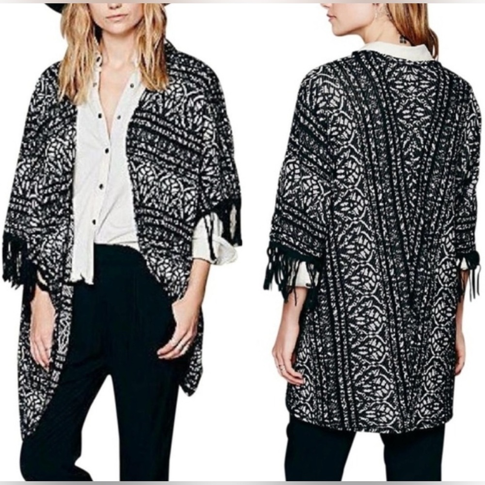 Free People Tapestry Fringe Cardigan